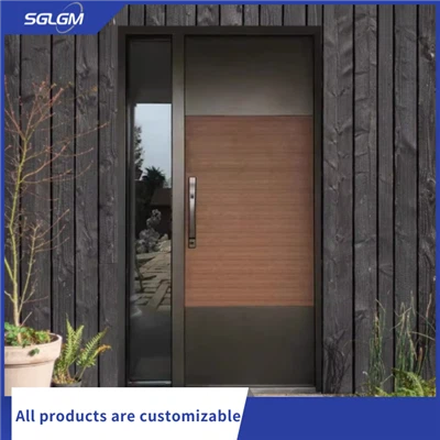 Porta d'entrada de fusta moderna